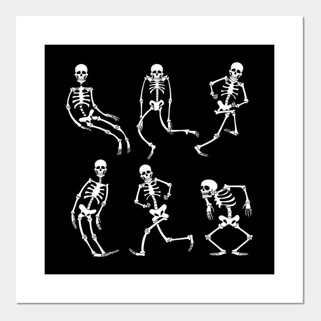 Retro Skeletons Cartoon Dancing at Halloween Party - Skeletons - Posters and Art Prints | TeePublic Retro Skeletons Cartoon Dancing at Halloween Party - Skeletons - Posters and Art Prints | TeePublic