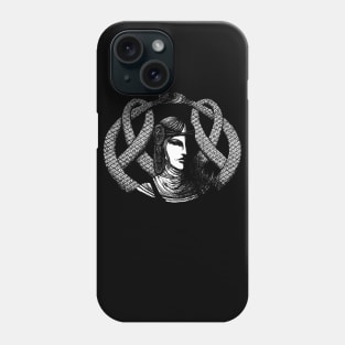 Nordic Goddess Hel in Black Portrait Phone Case