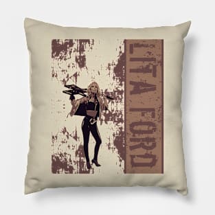 Lita Ford // Brown Vintage Pillow