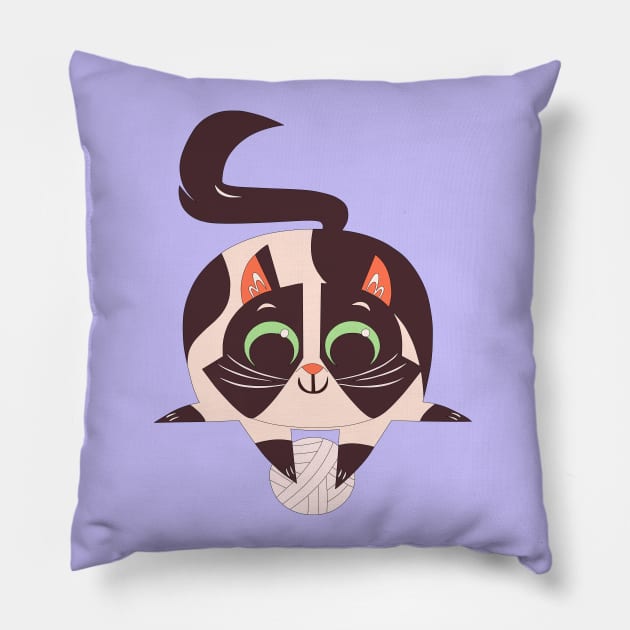 Cute cat Pillow by Rasheba