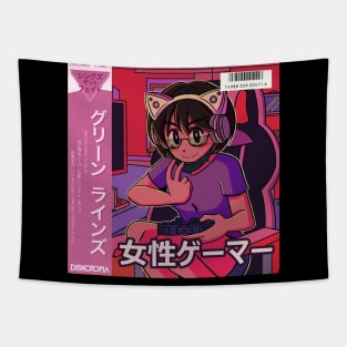 vaporwave anime aesthetic retro video games gamer girl Tapestry