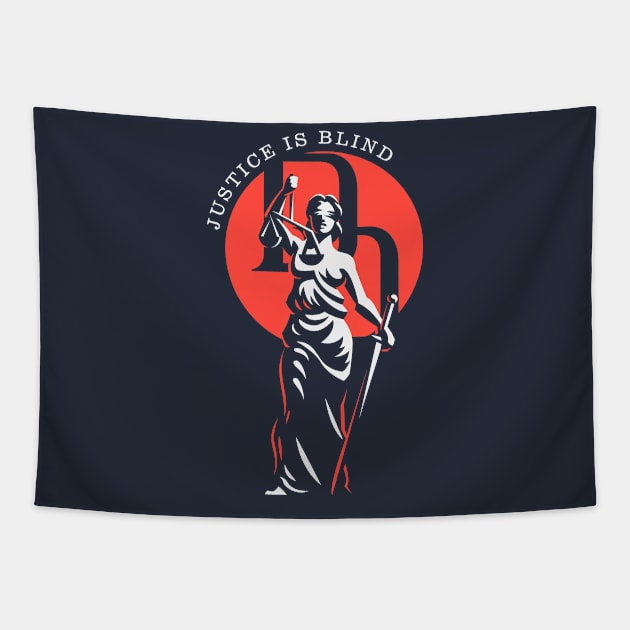 Justice is Blind Tapestry by CoDDesigns