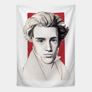 Danish Philosopher Søren Kierkegaard illustration Tapestry