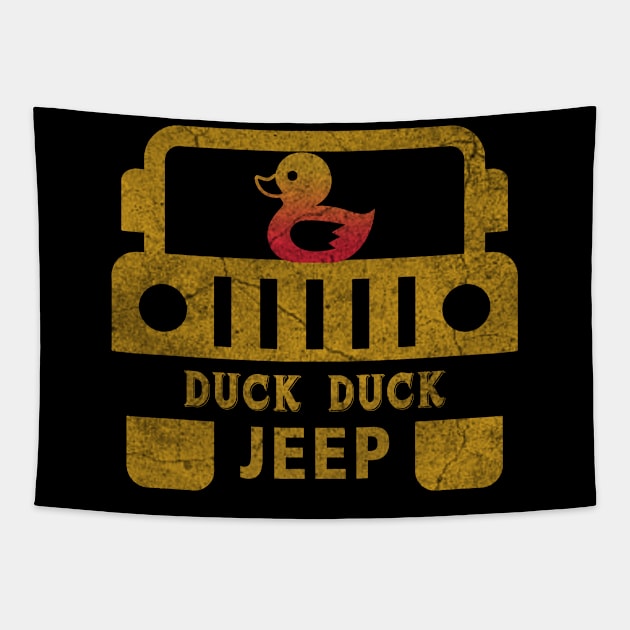 Duck Duck Jeep Tapestry by ysmnlettering