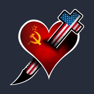 Soviet Heart & US Dagger Cross T-Shirt