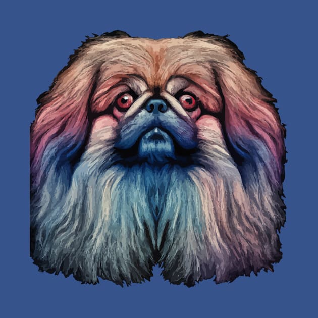 Fluffy Pekingese Watercolor by Furrban