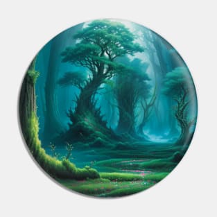 Fantasy Trees in a Forest Clearing Pin