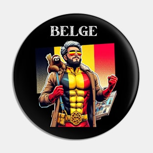 Belgian 90's  Superhero Comic Book Hero with Sloth Pin