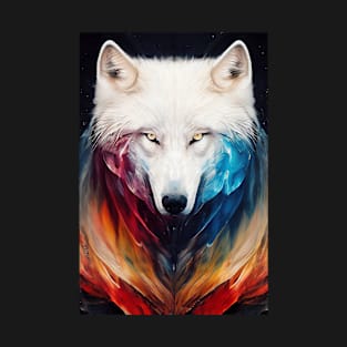 Wolf White Animal Discovery Adventure Nature Planet Earth Paint T-Shirt