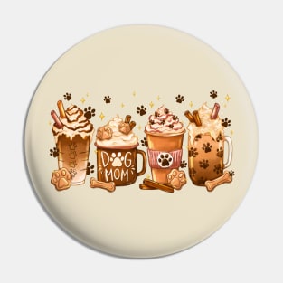 Dog Mom Iced Latte Design Pin