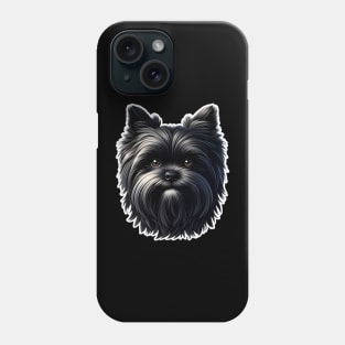 Head affenpinscher dog pet portrait cartoon vector illustration Phone Case