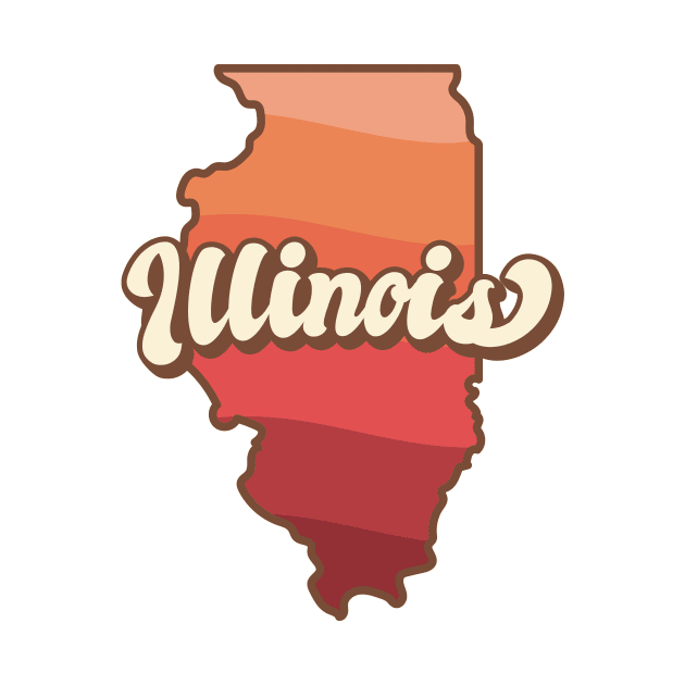 Illinois Retro by SunburstGeo