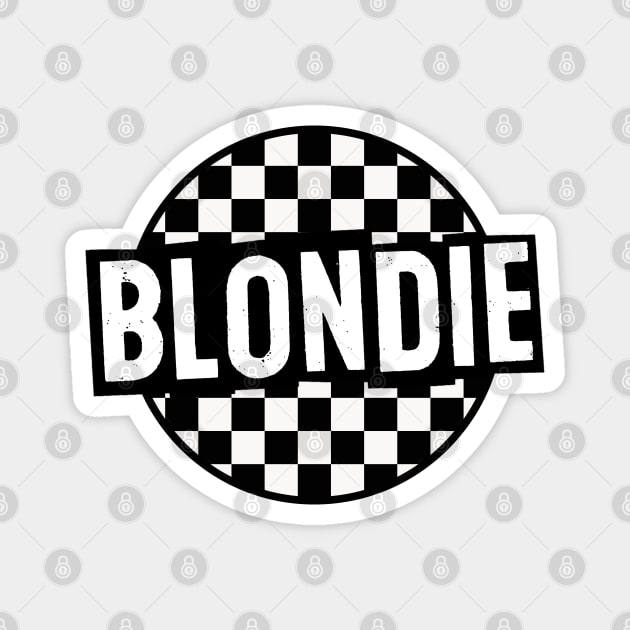 Blondie Checkerboard Design Magnet by Timeless Chaos