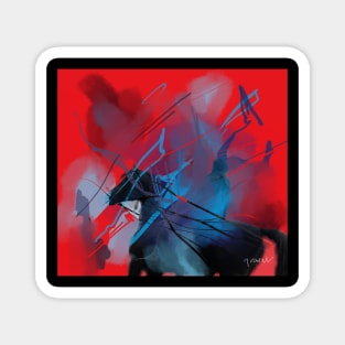 Red abstract moments Magnet