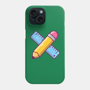 Pencil And Ruler Cartoon Phone Case