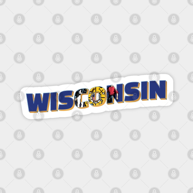 Wisconsin vintage style retro souvenir Magnet by DesignerPropo