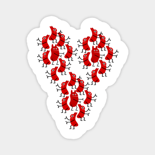 Red ants in the shape of a heart Magnet