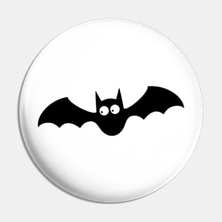 Black bat flying - Halloween design Pin