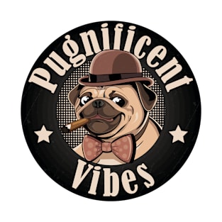 Pug Dog Pugnificent Vibes Vintage T-Shirt