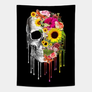 Floral Skull 20 Tapestry