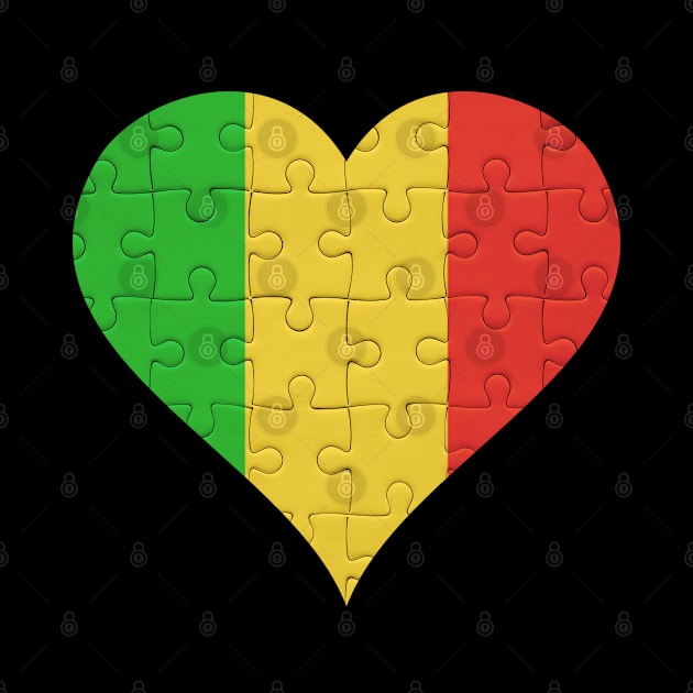 Malian Jigsaw Puzzle Heart Design - Gift for Malian With Mali Roots by Country Flags