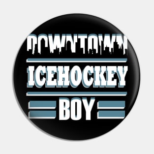 Ice Hockey Boy Body Check Sport Gift Saying Pin