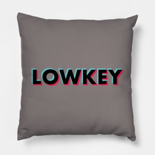 LowKey Glitch Black Pillow