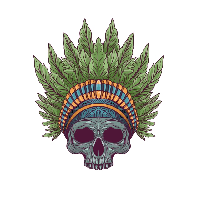 Skull leaf indian by ryanhdyt