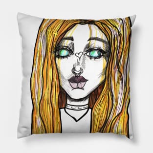 Blonde hair girl Pillow