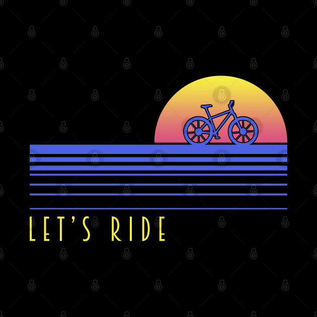 LET'S RIDE BIKE RETRO STRIPES by JWOLF