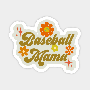 Baseball Mama - 70s style - green Magnet