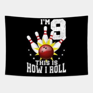 Kids Kids 9 Year Old Player Bowling 9th Birthday Party How I Roll Tapestry