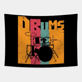 Vintage Retro Drums Gift Drumming Drums Lovers Gift Tapestry