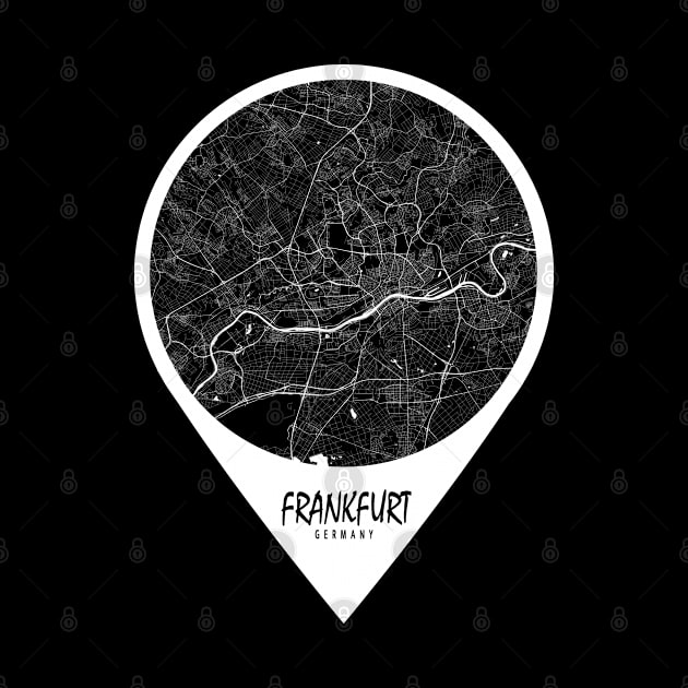 Frankfurt, Germany City Map - Travel Pin by deMAP Studio