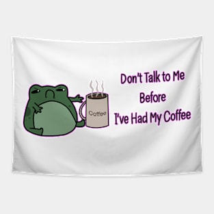 ASJD: Grumpy Coffee Frog Tapestry