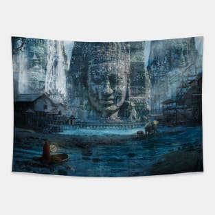 Misty Temple Tapestry