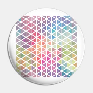 Geometric Fractal Triangles Bubblegum Rain Pin