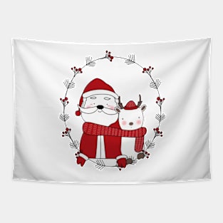 Santa and Reindeer Tapestry