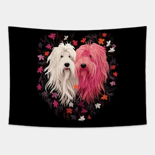 Komondor Couple Valentine Tapestry