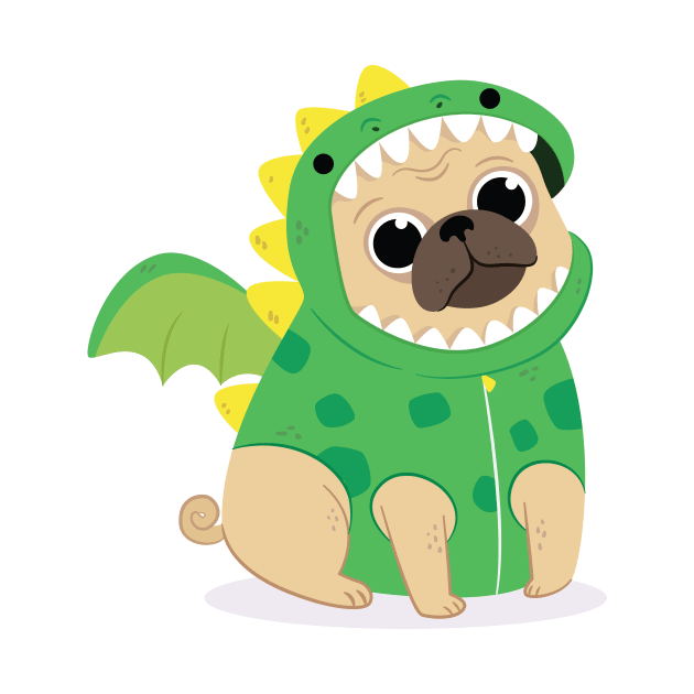 Dragon Dog Pug by Printaha