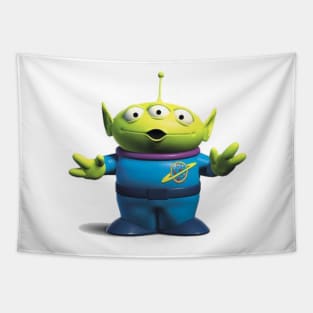 Green Alien Toy Tapestry