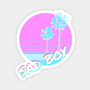 Sad Boy Vaporwave Aesthetic 90s 80s Glitch Art Magnet