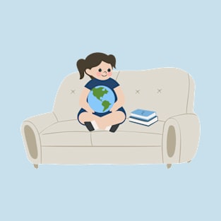 Little Rory with Hug-a-World and books T-Shirt