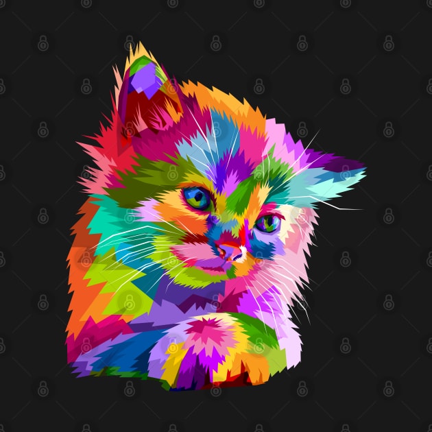 Colorful Cat Kitten Lover by LotusTee