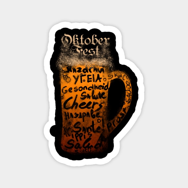 Oktoberfest Cheers Beer Magnet by Sacrilence