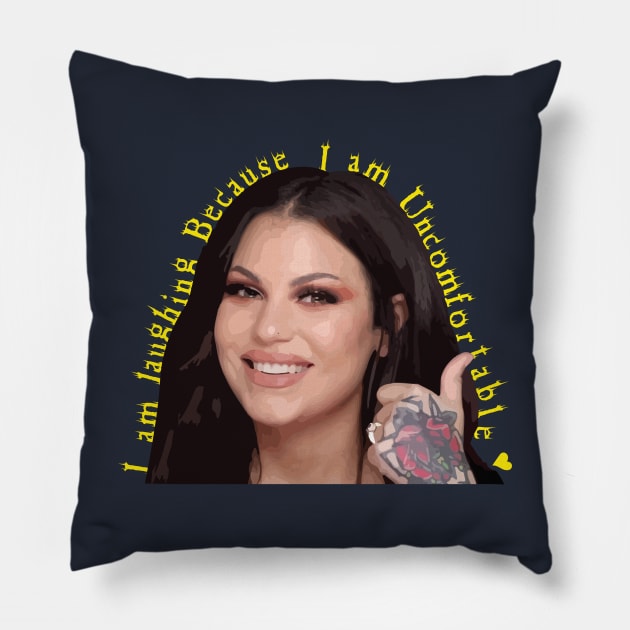 I'm Laughing because i'm uncomfortable Bailey Sarian Pillow by ahstud 