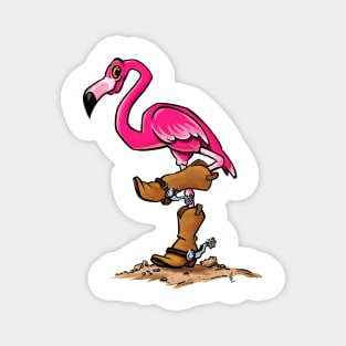 Flamingo in Cowboy Boots Magnet