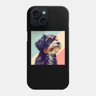 Retro Tibetan Terrier: Pastel Pup Revival Phone Case