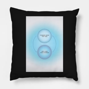 Positive Affirmation Blue Glow Aura Pillow