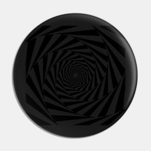 Mesmerizing Black & White Spiral Pattern Pin